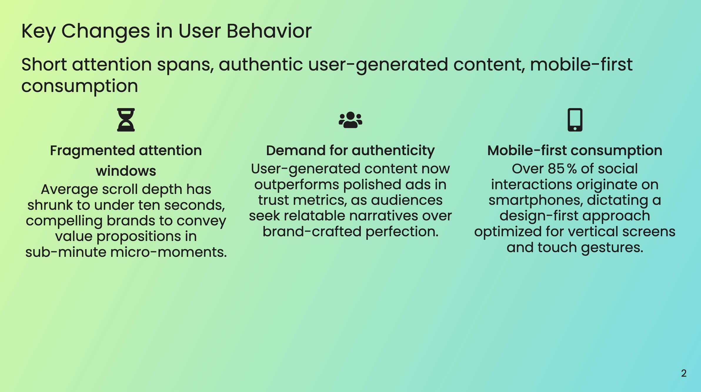 Key Changes in User Behavior - Content consumption patterns
