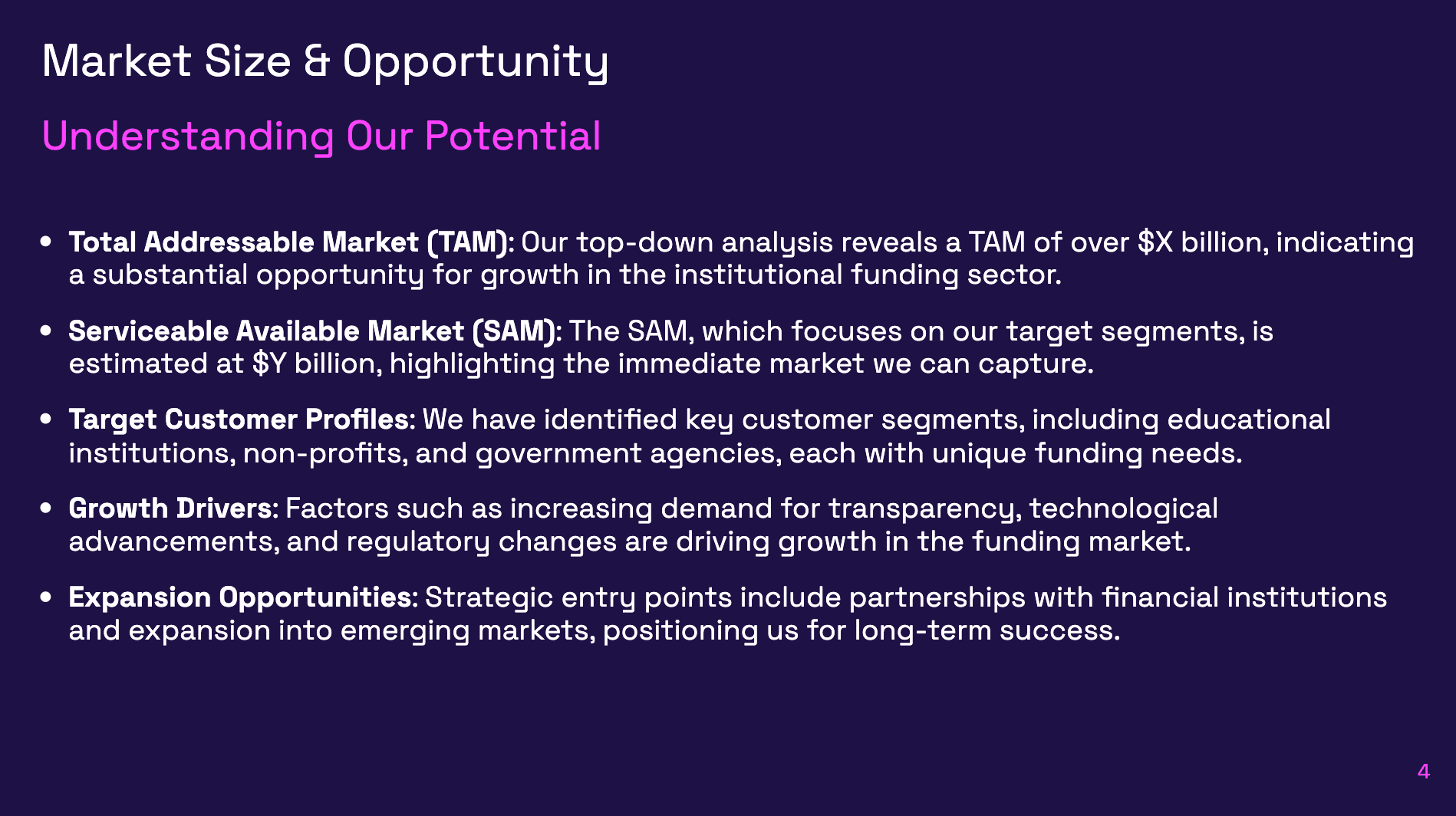 Market Size & Opportunity - TAM, SAM, SOM analysis and growth drivers