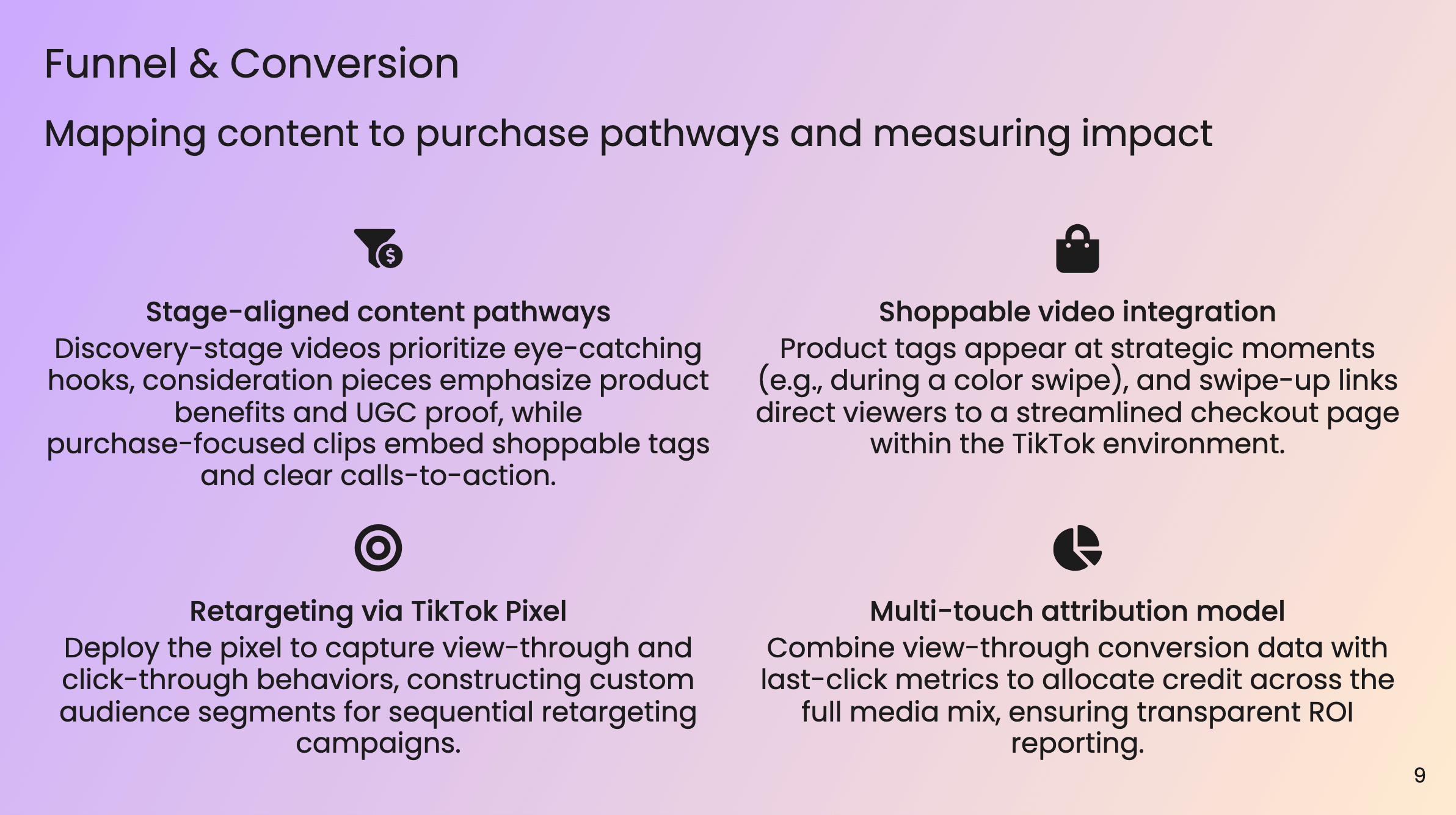 Funnel & Conversion - Customer journey stages and conversion tactics