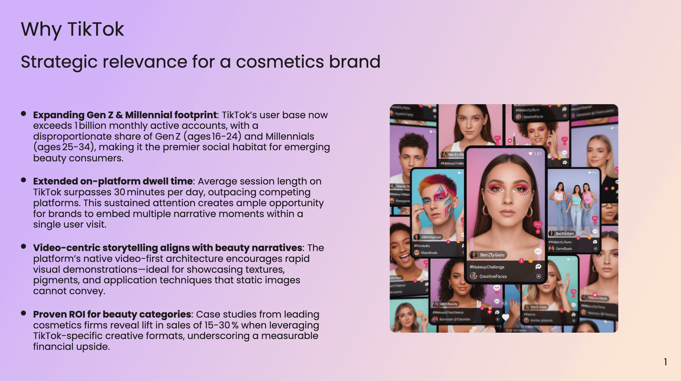 Why TikTok - Platform benefits and engagement metrics