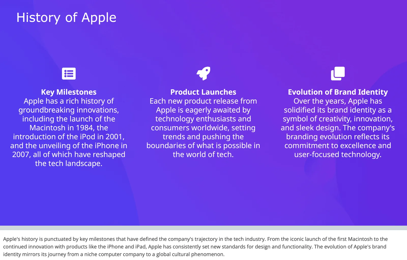 SlidesGPT slide: Apple product category