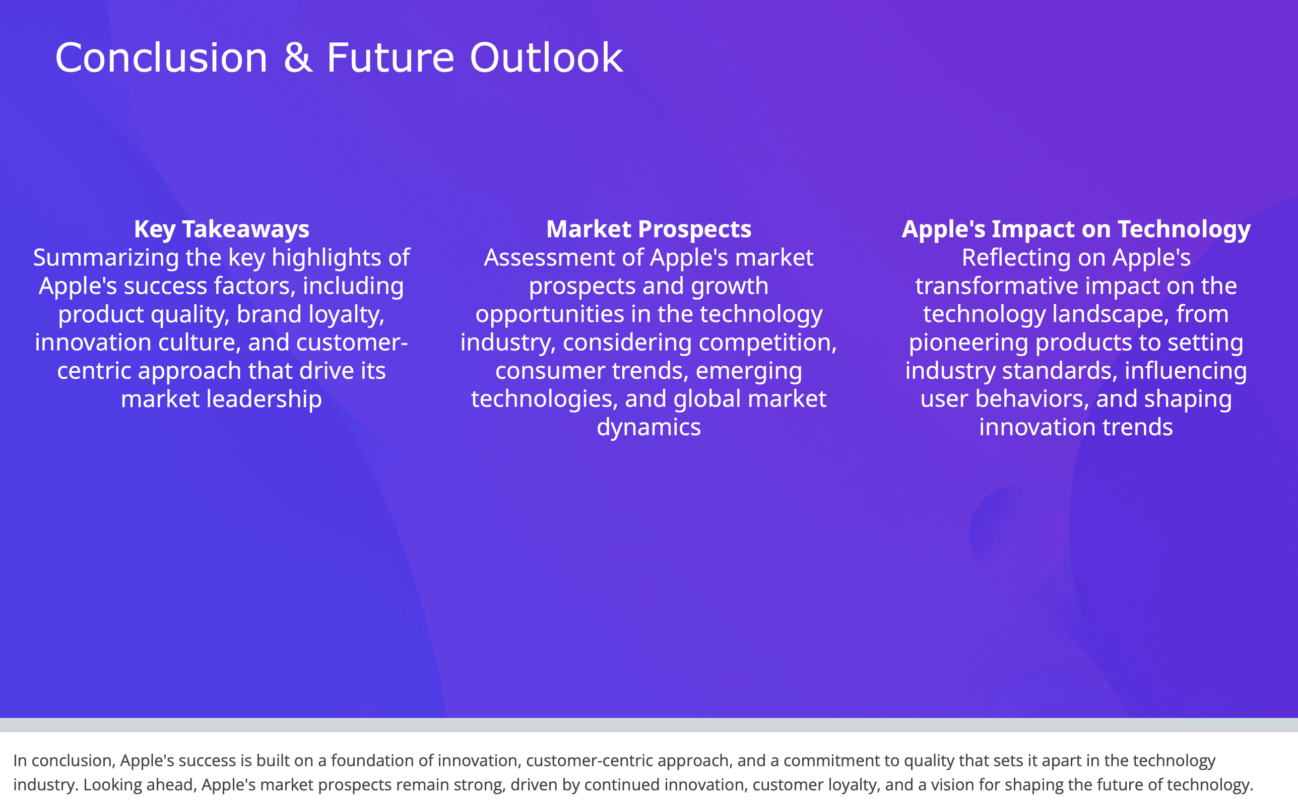 SlidesGPT slide: Outlook